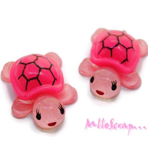 Tortues cabochons résine embellissement scrapbooking carterie bijoux diy - 2 pièces