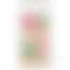 Coeurs papier cocardes autocollantes "couture du jour" embellissement scrapbooking carterie diy - 8 pièces