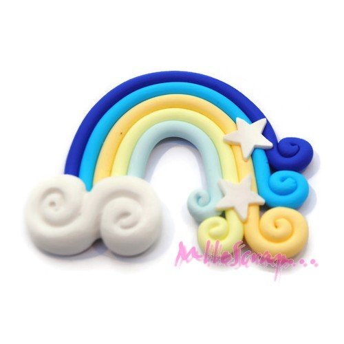 Arc en ciel pâte polymère embellissement scrapbooking carterie bijoux diy - 1 pièce