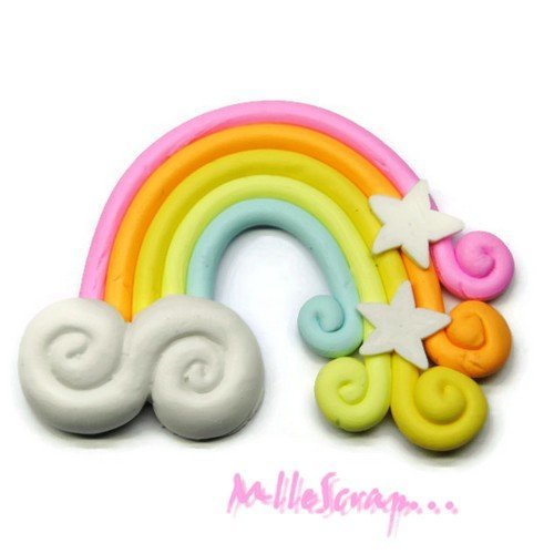 Arc en ciel pâte polymère embellissements scrapbooking carterie bijoux diy - 1 pièce