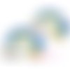 Arcs en ciel pâte polymère embellissement scrapbooking carterie bijoux diy - 2 pièces
