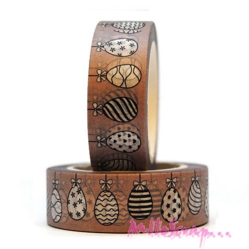 Masking tape oeufs de pâques à colorier embellissement scrapbooking carterie diy - 10 mètres