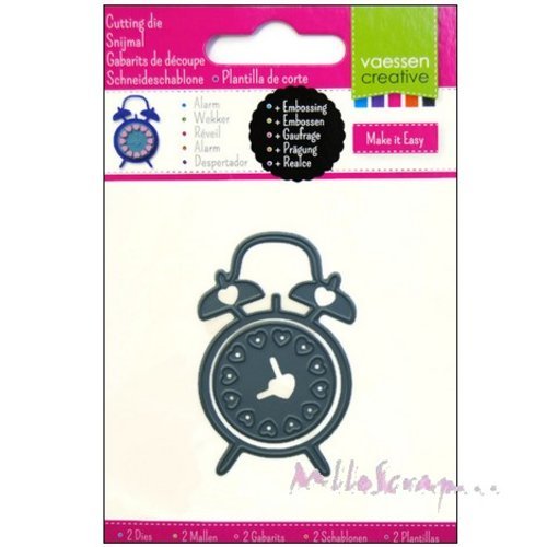 Die cut ou gabarit de découpe réveil scrapbooking carterie diy - 1 pièce