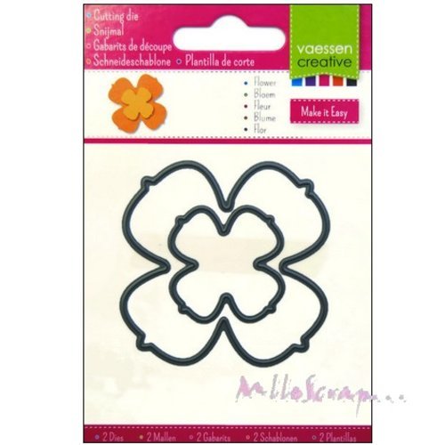Dies cut ou gabarit de découpe fleurs scrapbooking carterie diy - 2 pièces
