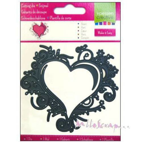 Die cut ou gabarit de découpe cœur scrapbooking carterie diy - 1 pièce