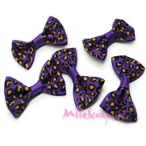 Noeuds léopard appliques tissu embellissement scrapbooking carterie bijoux diy - 5 pièces