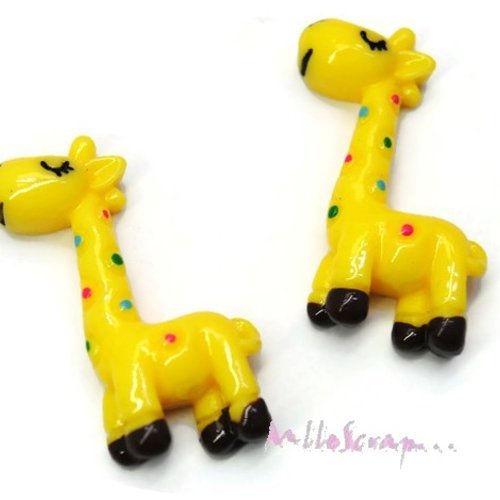 Girafes multicolore cabochons résine embellissement scrapbooking carte bijoux diy - 2 pièces