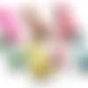 Girafes multicolore cabochons résine embellissement scrapbooking carte bijoux diy - 7 pièces