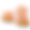 Cabochons éléphants résine orange clair embellissement scrapbooking bijoux diy - 3 pièces