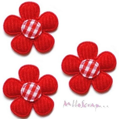 Petites fleurs appliques tissu embellissement scrapbooking carterie couture diy - 5 pièces
