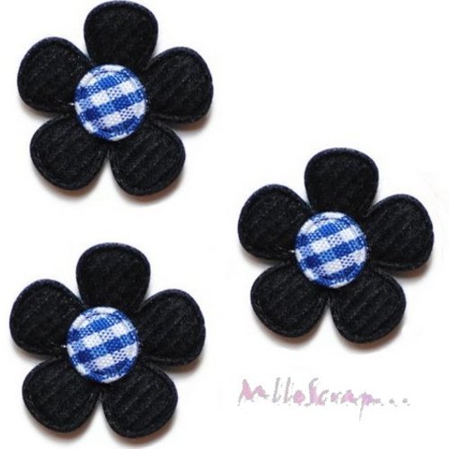 Petites fleurs appliques tissu embellissement scrapbooking carterie couture diy - 5 pièces