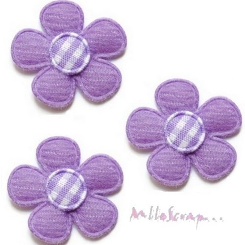 Petites fleurs appliques tissu embellissement scrapbooking carterie couture diy - 5 pièces
