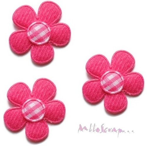 Petites fleurs appliques tissu embellissement scrapbooking carterie couture diy - 5 pièces