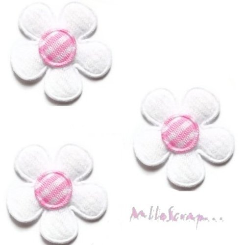 Petites fleurs appliques tissu embellissement scrapbooking carterie couture diy - 5 pièces