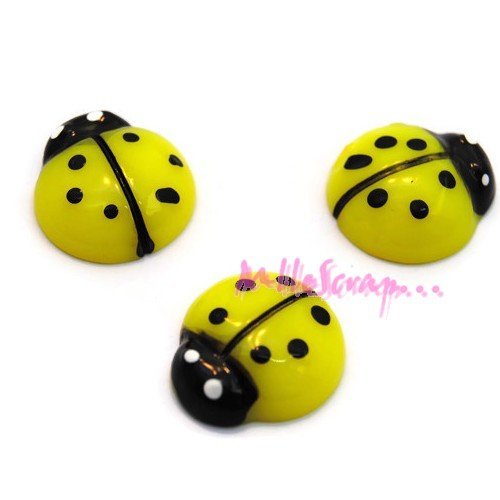 Coccinelles cabochons résine embellissement scrapbooking carterie bijoux diy - 3 pièces