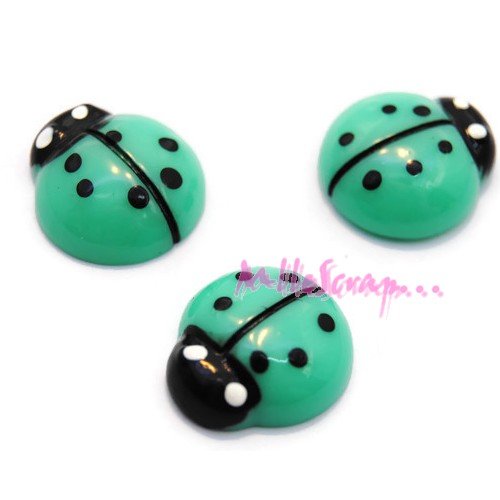 Coccinelles cabochons résine embellissement scrapbooking carterie bijoux diy - 3 pièces