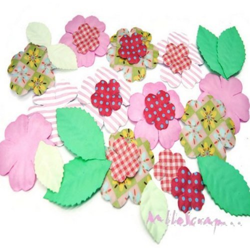 Fleurs papier "serendipity" dovecraft embellissement scrapbooking carterie diy - 30 pièces