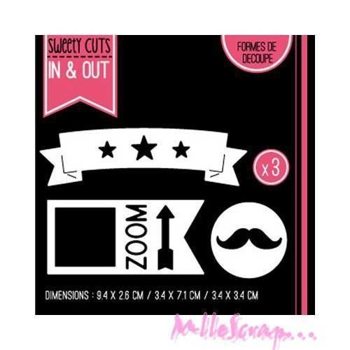 Die cut ou formes de découpe florilèges design sweety cut "zoom étoilé" scrapbooking carterie - 3 pièces