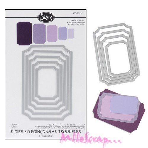 Die cut framelits tickets sizzix scrapbooking carterie journaling bullet journal diy - 5 dies