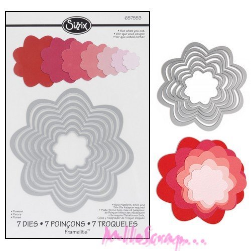 Die cut framelits fleurs sizzix scrapbooking carterie bullet journal journaling diy - 7 dies