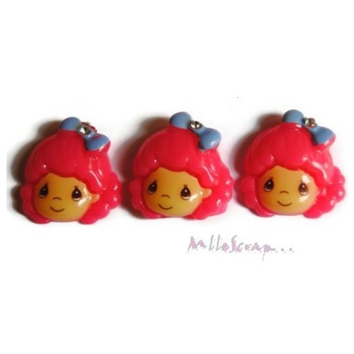 Petites filles cabochons résine embellissement scrapbooking carterie bijoux diy - 3 pièces