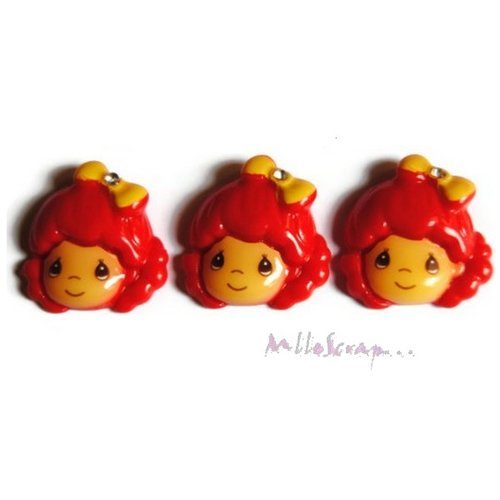 Petites filles cabochons résine embellissement scrapbooking carterie bijoux diy - 3 pièces