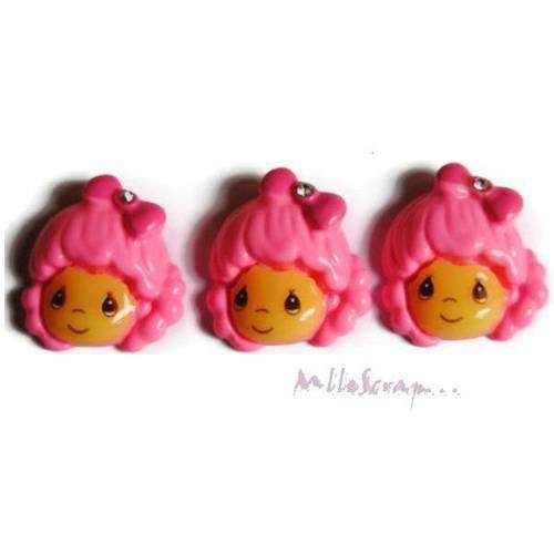 Petites filles cabochons résine embellissement scrapbooking carterie bijoux diy - 3 pièces