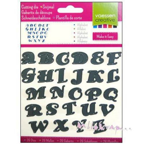 Dies cut ou gabarit de découpe alphabets scrapbooking carterie journaling diy - 26 pièces