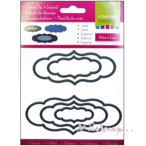 Die cut ou gabarits de découpe étiquettes scrapbooking carterie journaling - 5 pièces