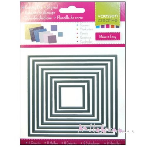 Die cut ou gabarits de découpe carrés scrapbooking carterie journaling diy - 8 pièces