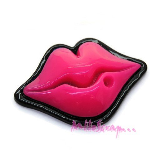 Cabochon bouche résine rose embellissement scrapbooking carterie bijoux diy - 1 pièce