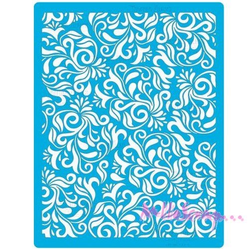 Pochoir, stencil fleurs volutes a4 fabrika decoru scrapbooking carterie journaling diy - 1 pièce