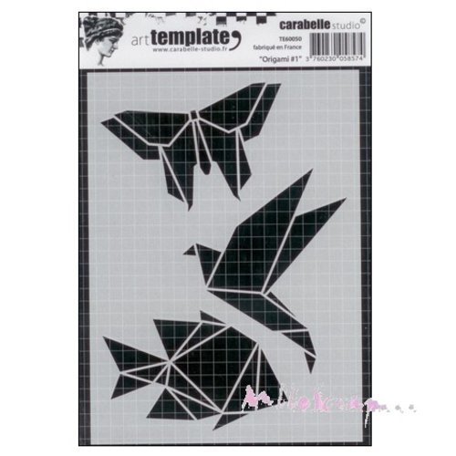Pochoir origami crabelle studio stencil, mask décoration scrapbooking peinture diy - 1 pièce