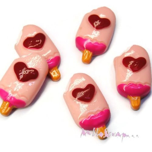 Cabochons glaces résine embellissement scrapbooking carte bijoux diy - 5 pièces