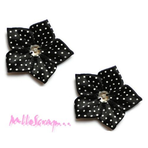 Fleurs tissu appliques satin strass embellissement scrapbooking carterie couture diy - 5 pièces