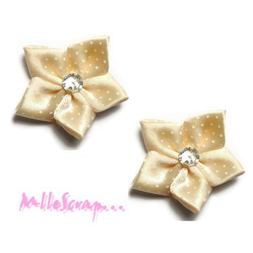 Fleurs tissu appliques satin embellissement scrapbooking carterie couture diy - 5 pièces