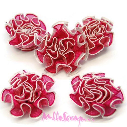 Fleurs tissu appliques satin embellissement scrapbooking carterie couture diy - 5 pièces