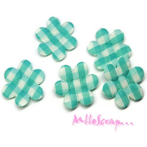 Fleurs appliques tissu embellissement scrapbooking carte couture diy - 5 pièces