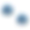 Roses bleues appliques tissu embellissement scrapbooking carterie couture bijoux diy - 5 pièces