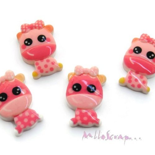 Bébés girafes cabochons résine embellissement scrapbooking carterie bijoux diy - 4 pièces