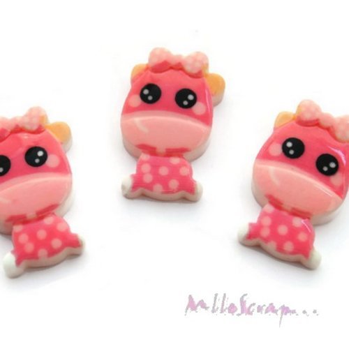 Bébés girafes cabochons résine embellissement scrapbooking carterie bijoux diy - 3 pièces