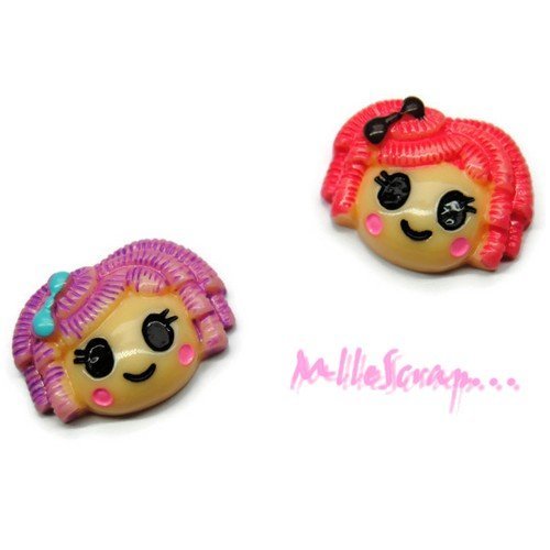 Petites poupées cabochons résine embellissement scrapbooking carterie bijoux diy - 2 pièces
