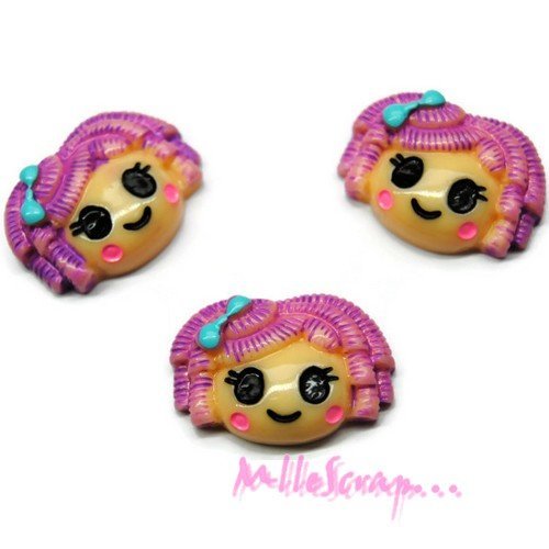 Petites poupées cabochons résine embellissement scrapbooking carterie bijoux diy - 3 pièces