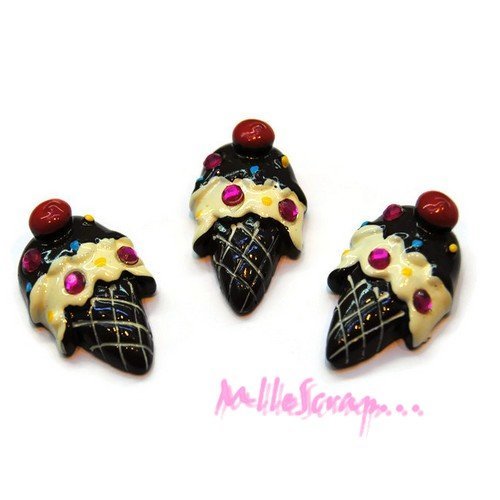 Glaces cabochons résine embellissement scrapbooking carterie bijoux diy - 3 pièces