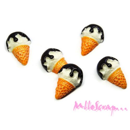 Glaces cabochons résine embellissement scrapbooking carterie bijoux diy - 5 pièces