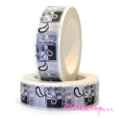 Masking tape appareils photo embellissement scrapbooking carterie journaling diy - 10 mètres