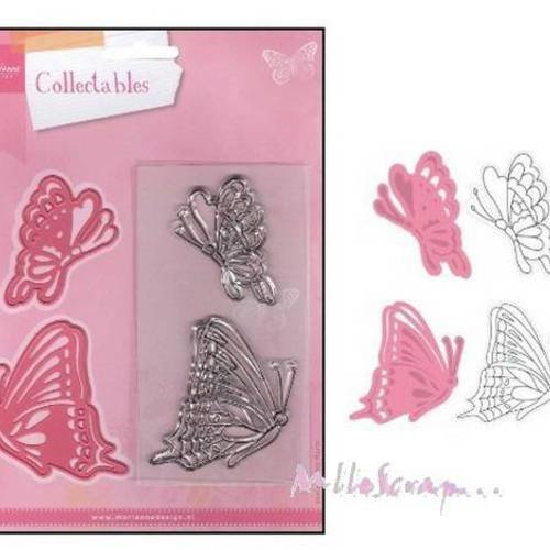 Die cut et tampons marianne design scrapbooking carterie journaling diy - 4 pièces