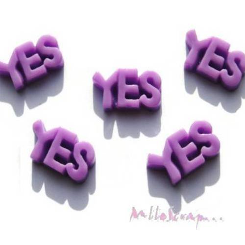 "yes" cabochons résine embellissement scrapbooking carterie bijoux diy - 5 pièces