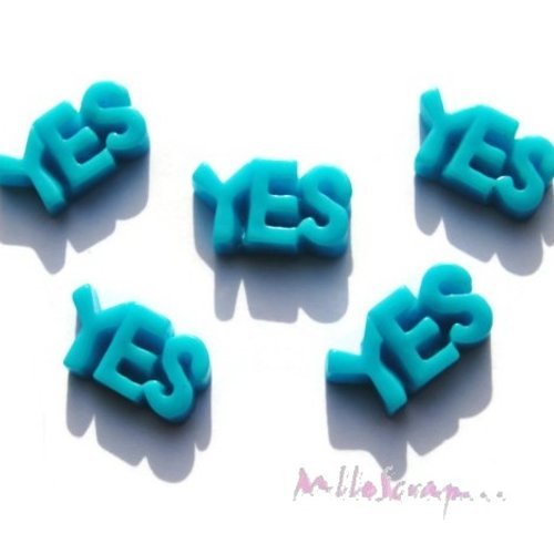 "yes" cabochons résine embellissement scrapbooking carterie bijoux diy - 5 pièces