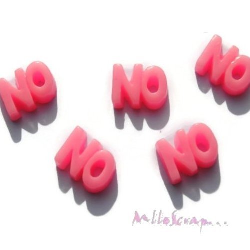 "no" cabochons résine embellissement scrapbooking carterie bijoux diy - 5 pièces
